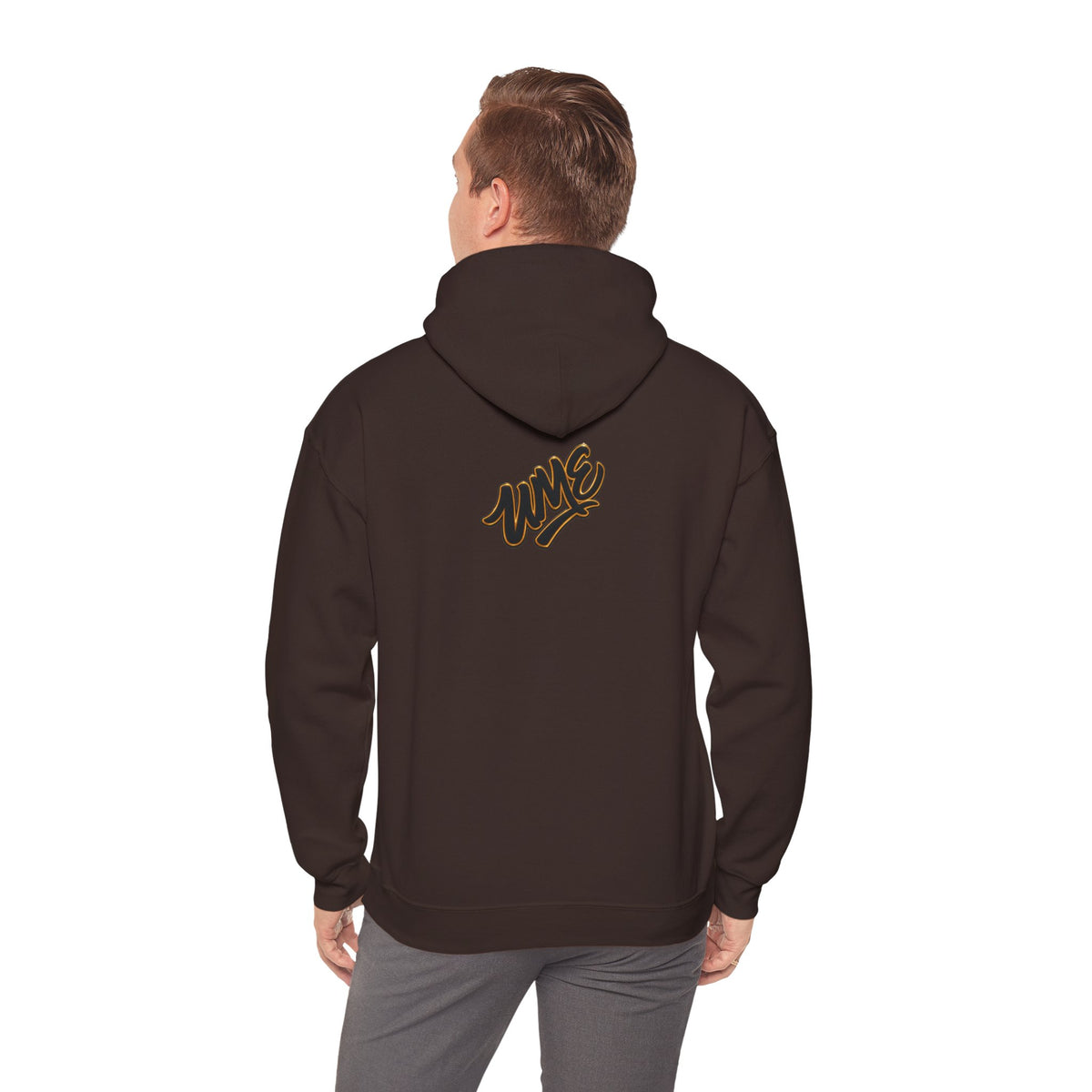 Hoodie — White UME Black Logo All-Over Print