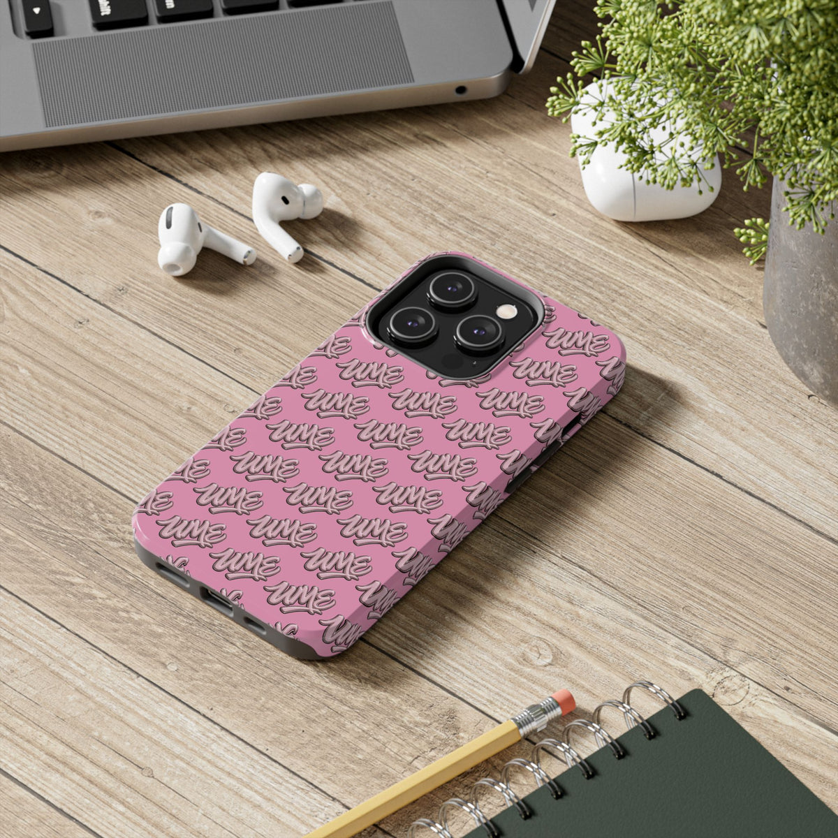 UME Tough Phone Case — Pink Logo Print | iPhone & Samsung