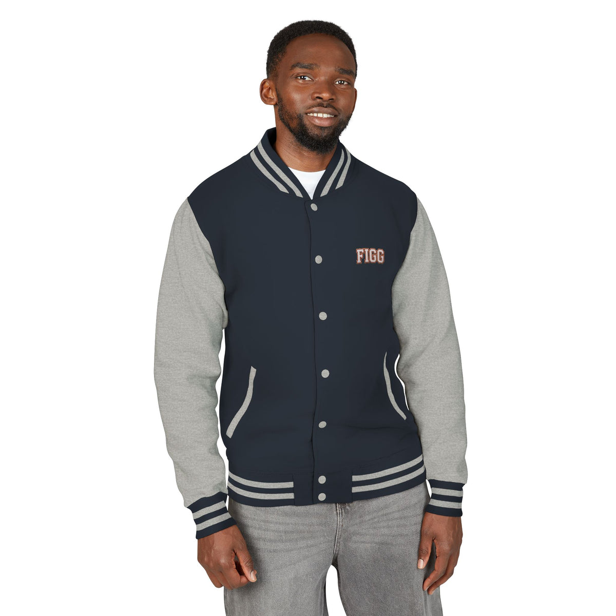 FIGG Letterman Jacket — Burgundy, Black, Navy & Bright Colors