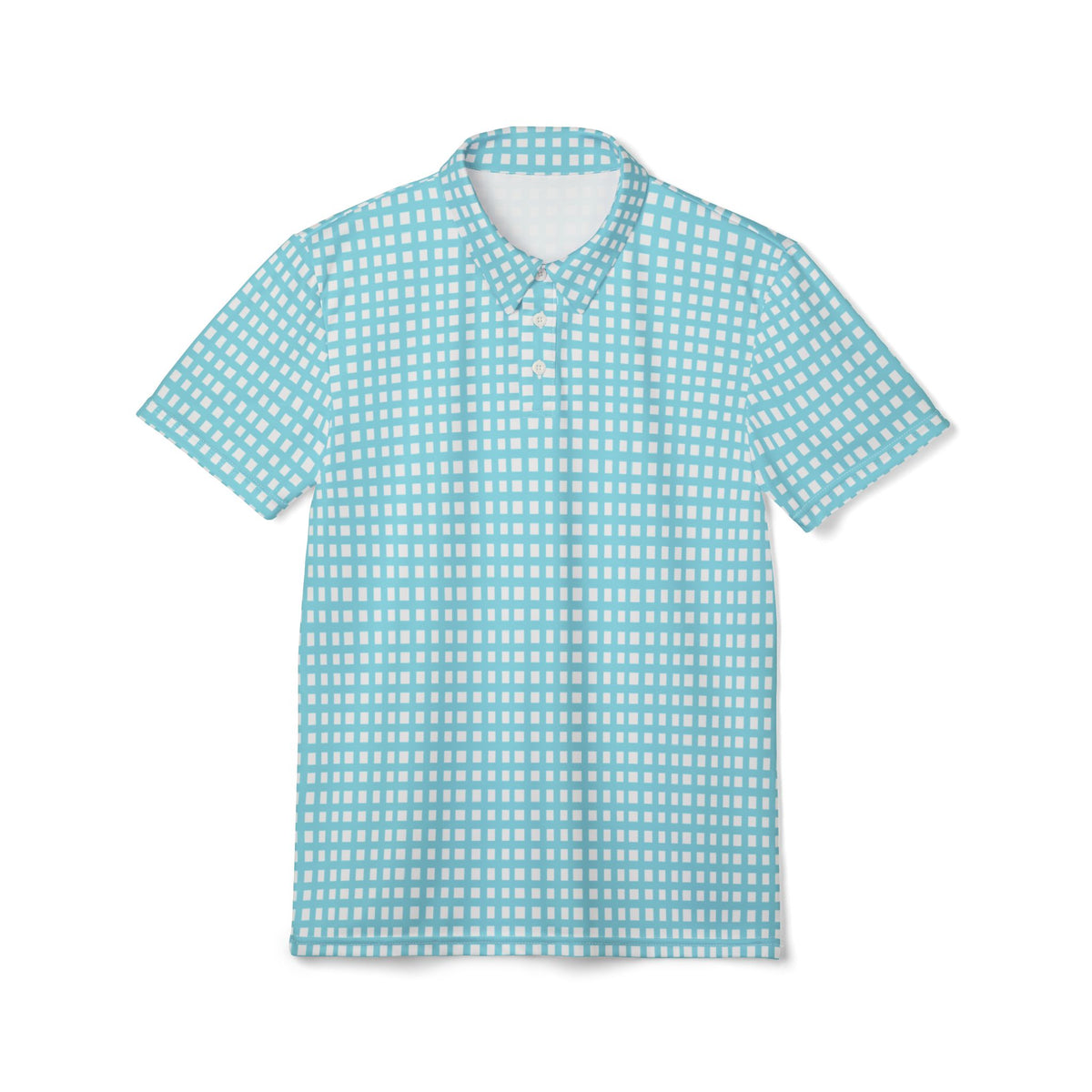 Aqua Gingham Polo Shirt