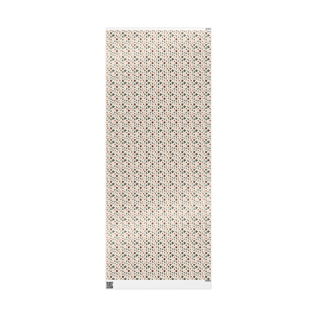 Christmas Pattern Wrapping Paper — Cream Mini Holiday Icons Gift Wrap