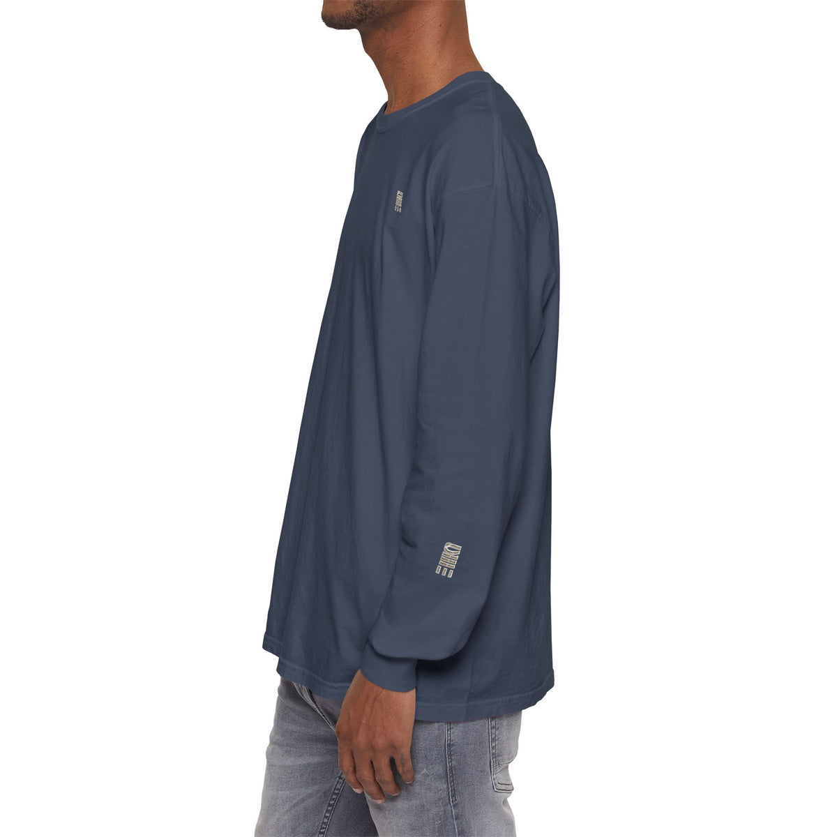 Garment-Dyed Long-Sleeve T-Shirt — Multi-Color Minimal Graphic