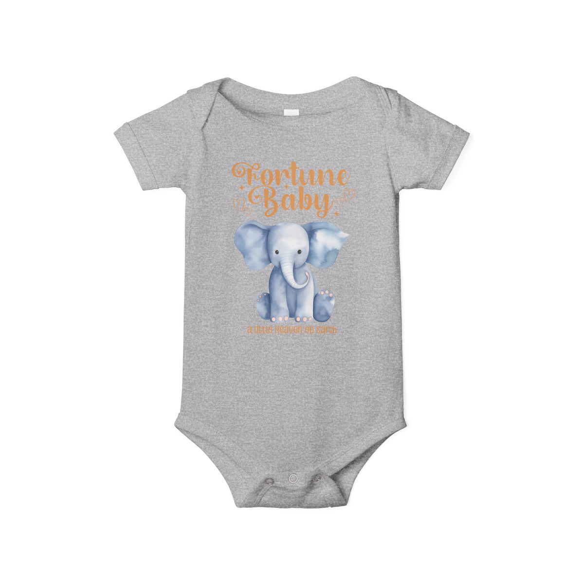 Fortune Baby Elephant Infant Onesie — Cute Blue Elephant Baby Bodysuit