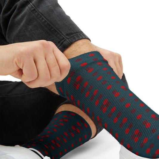 Teal & Red Polka Dot Sublimation Socks — Bold Crew Socks