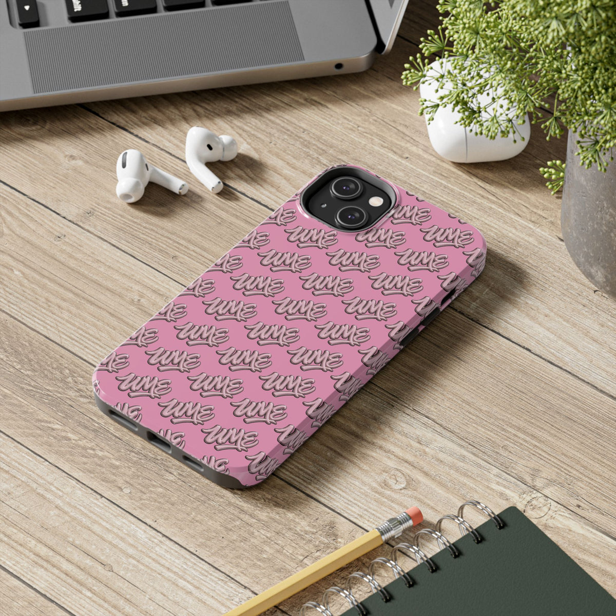 UME Tough Phone Case — Pink Logo Print | iPhone & Samsung