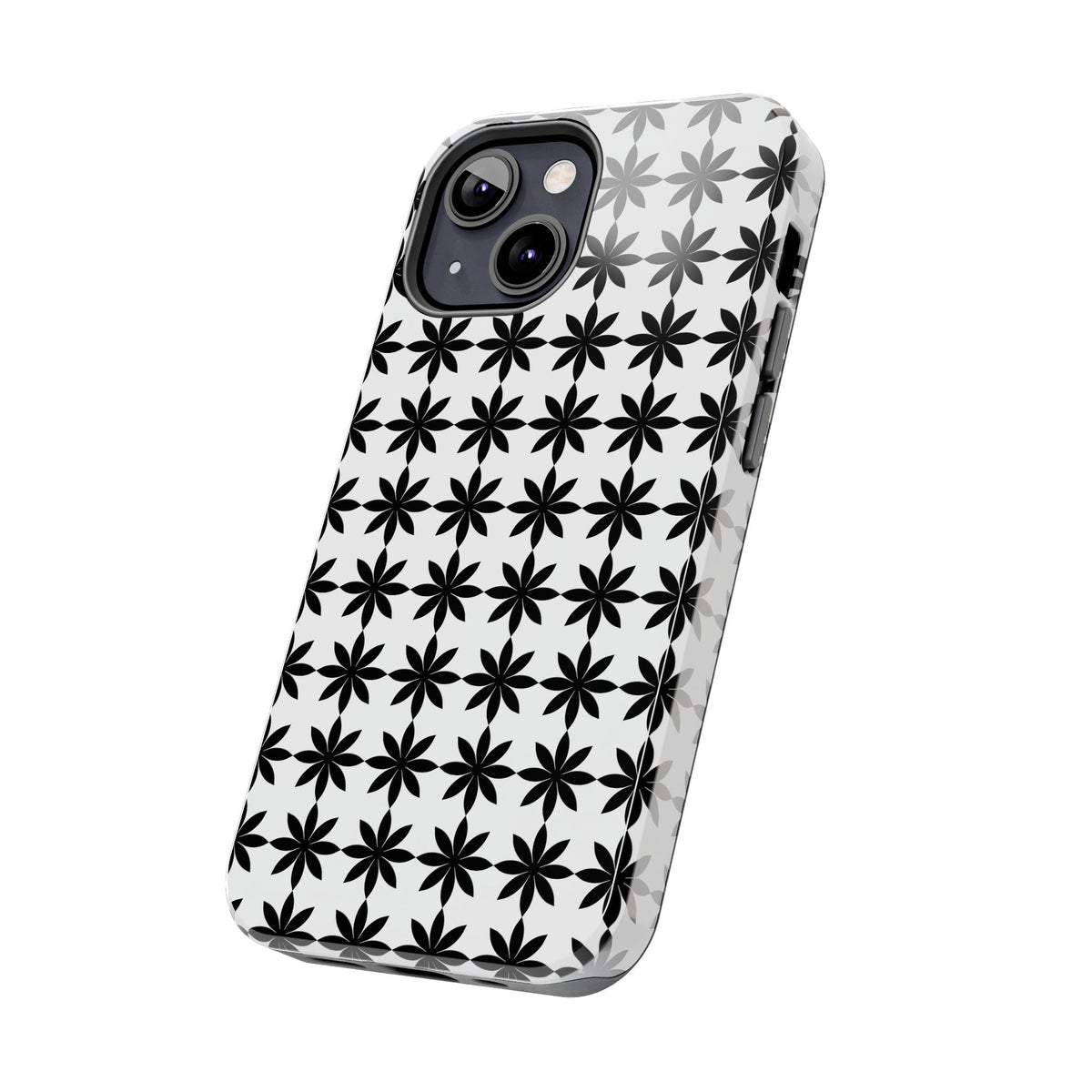 Tough Phone Case — Black & White Geometric Star Pattern