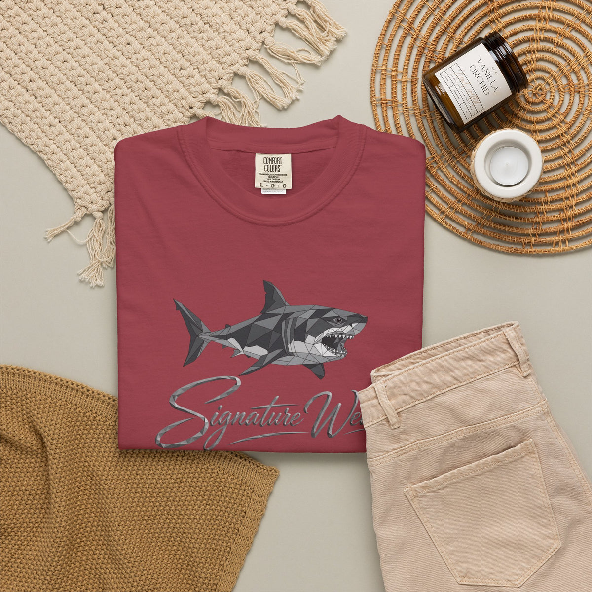 Signature Wear Shark Graphic T-Shirt — White, Black & More Colors