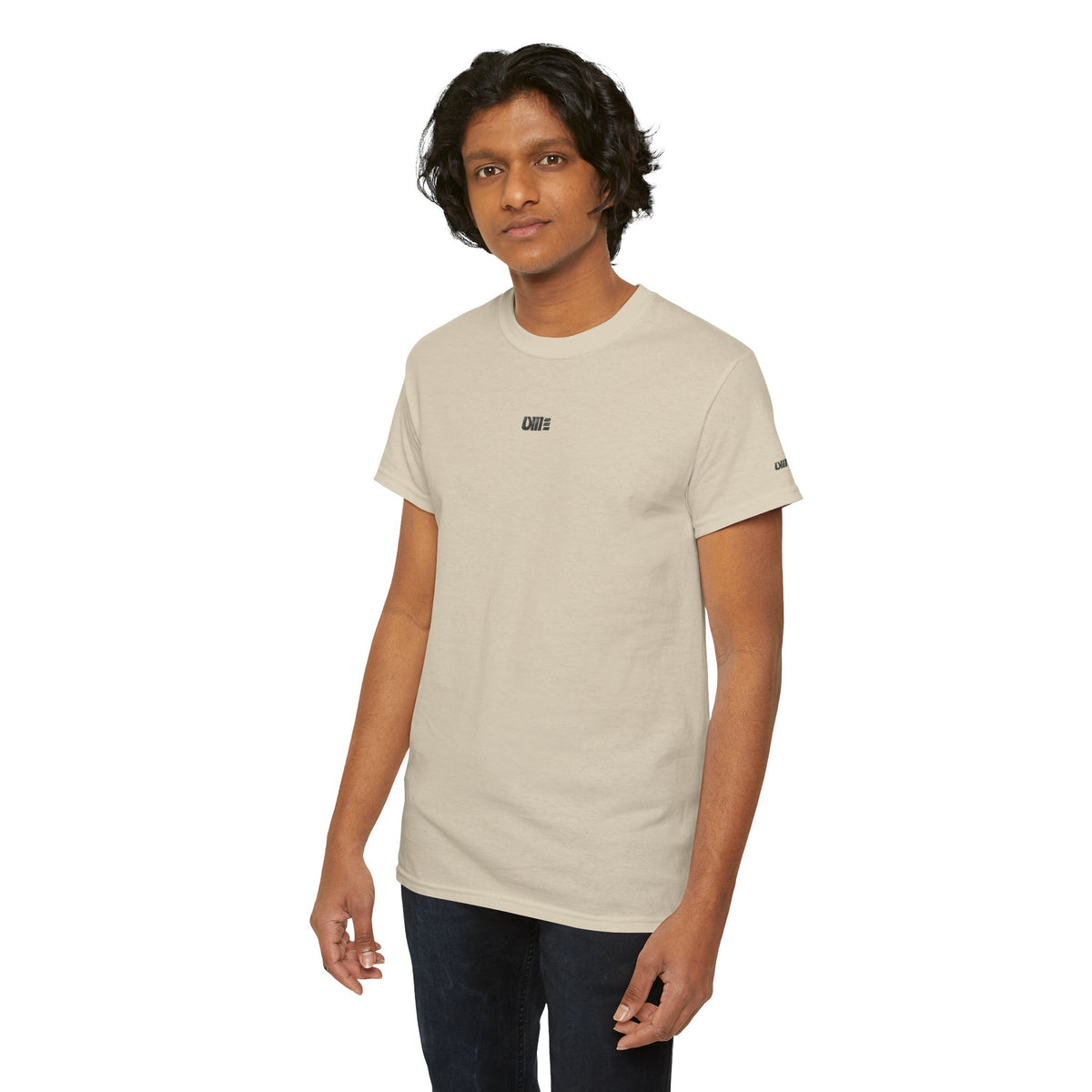 Minimalist Micro Logo Tee - White Cotton Casual Shirt