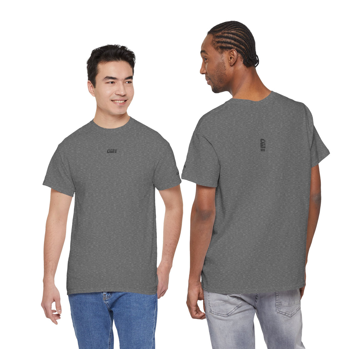 Minimalist Micro Logo Tee - White Cotton Casual Shirt