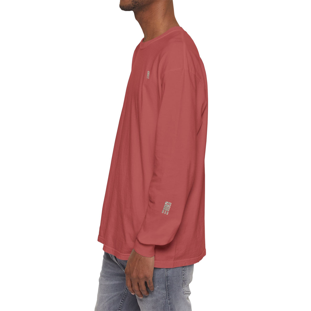 Garment-Dyed Long-Sleeve T-Shirt — Multi-Color Minimal Graphic