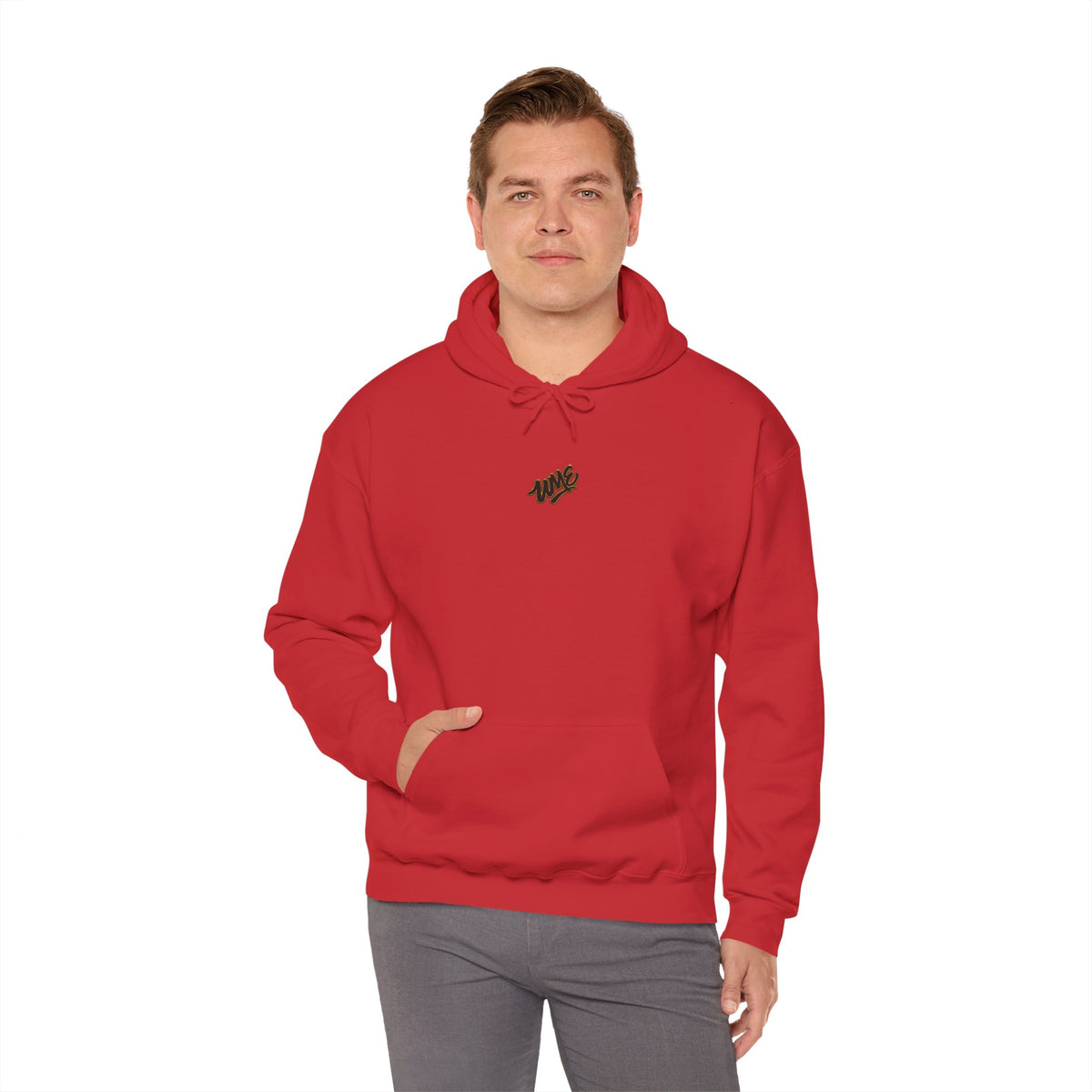 Hoodie — White UME Black Logo All-Over Print