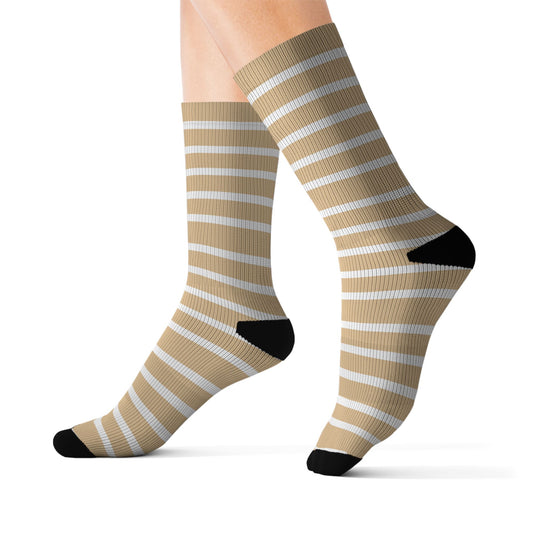 Sand Stripe Sublimation Socks — Classic Crew Athletic Socks