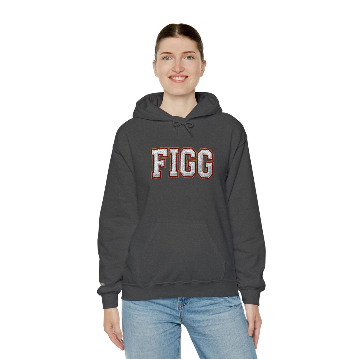 FFiGG Embroidered Varsity Hoodie — White, Black, Grey & More Colors