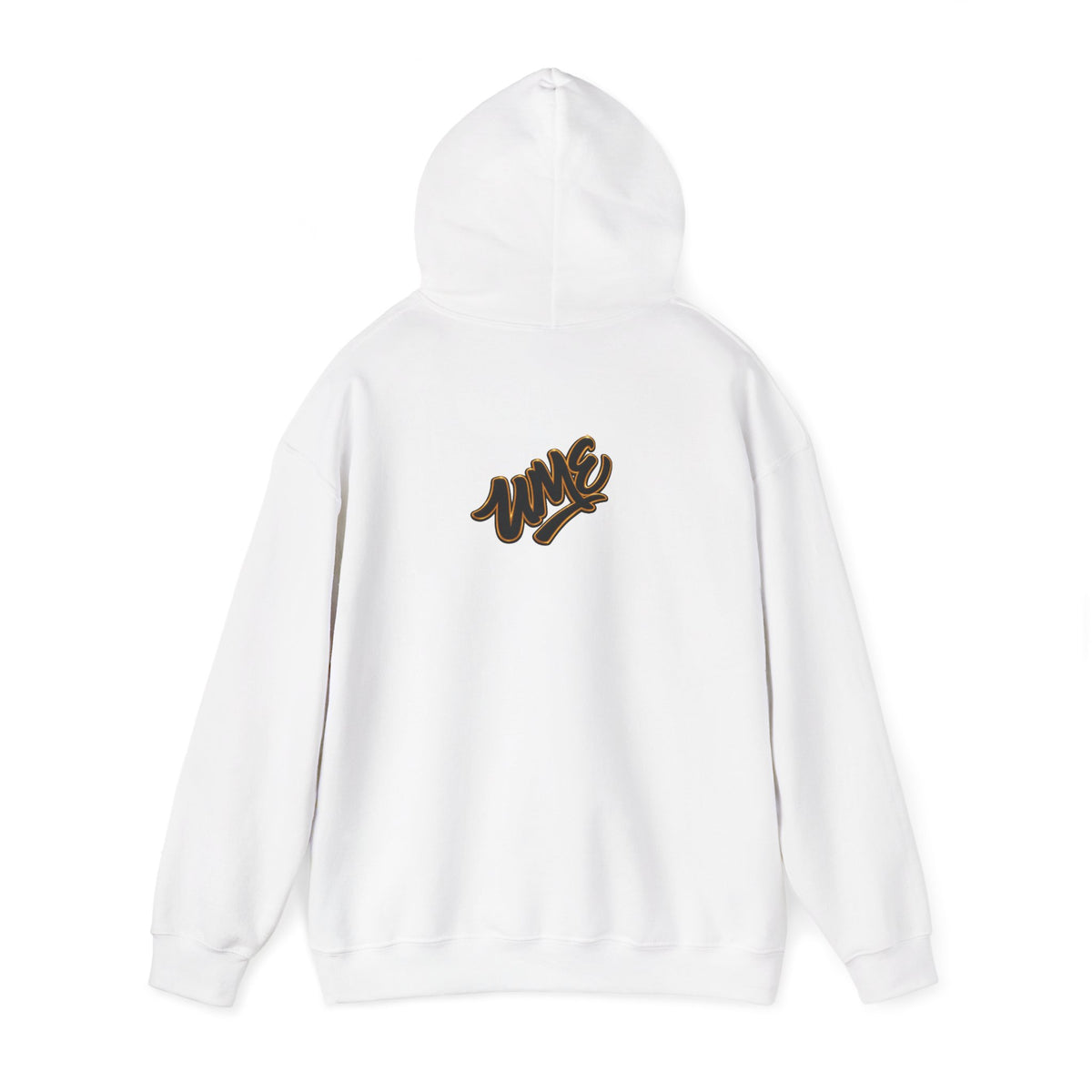 Hoodie — White UME Black Logo All-Over Print