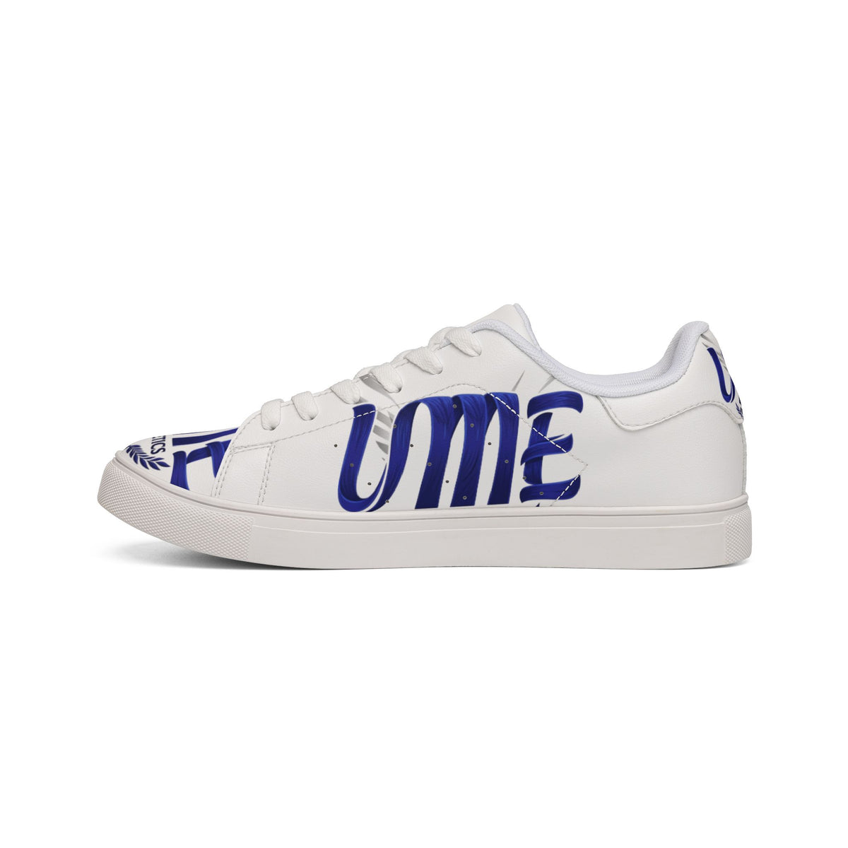 Copy of Leather Low-Top Sneakers — Grey & Blue Athletic Graphic