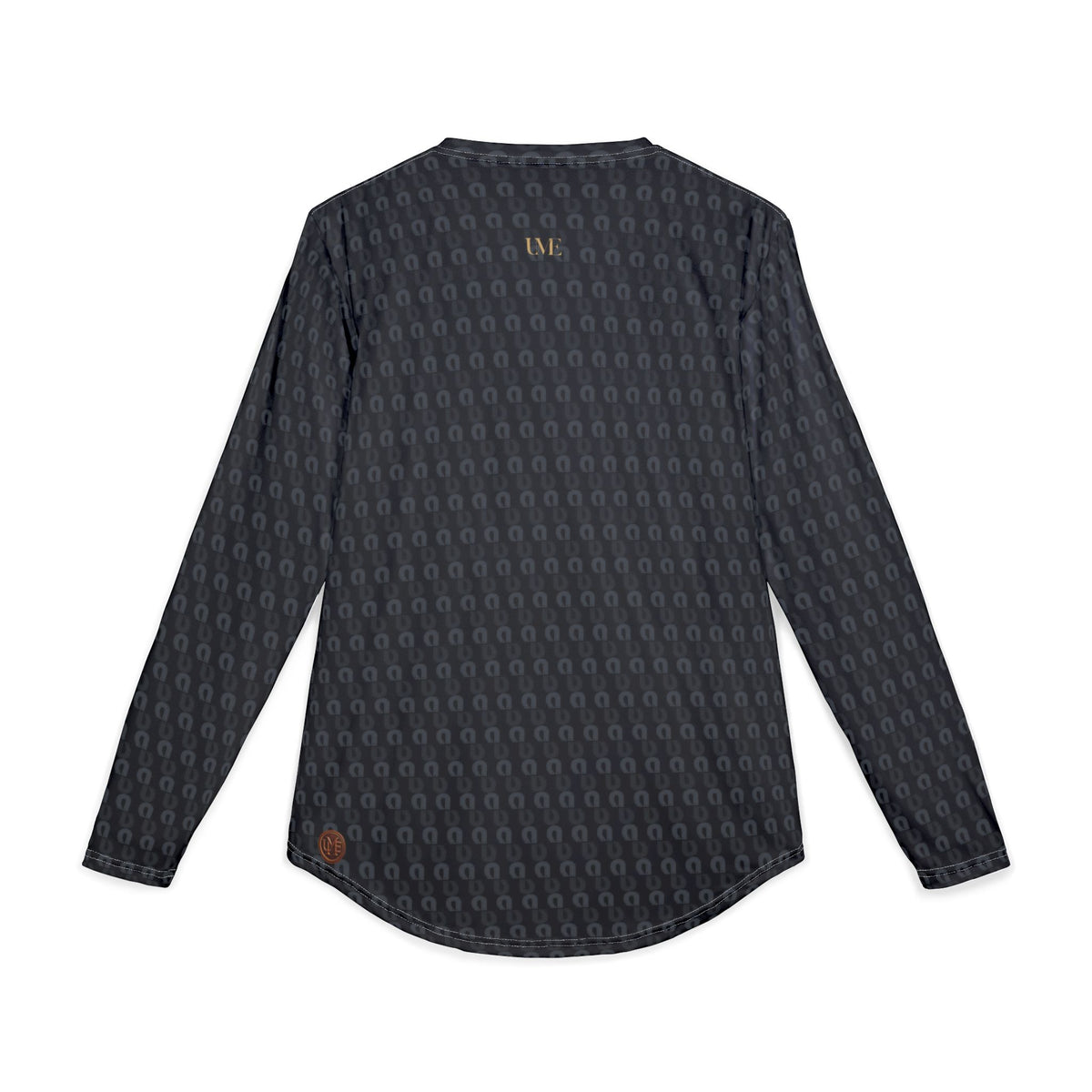Men’s Long Sleeve Shirt — Black Monogram All-Over Print