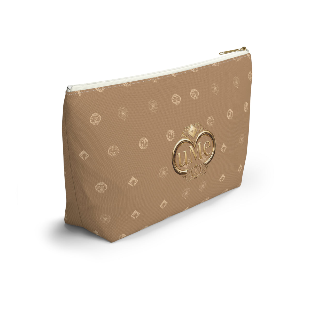 Beige Monogram Accessory Pouch — Luxury T-Bottom Makeup Bag