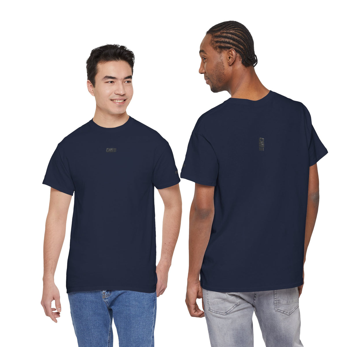 Minimalist Micro Logo Tee - White Cotton Casual Shirt