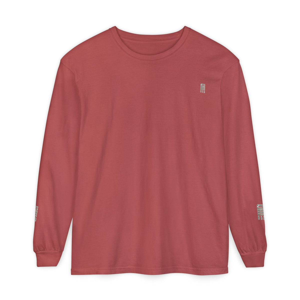 Garment-Dyed Long-Sleeve T-Shirt — Multi-Color Minimal Graphic