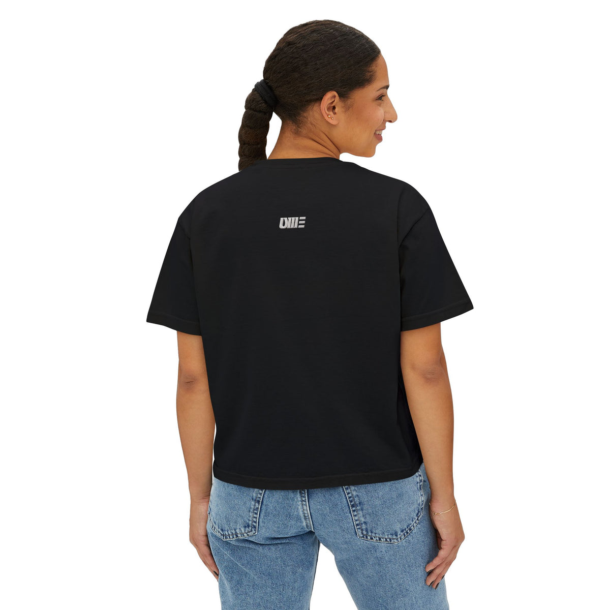 Women’s Cropped Boxy T-Shirt — Multi-Color Minimal Graphic