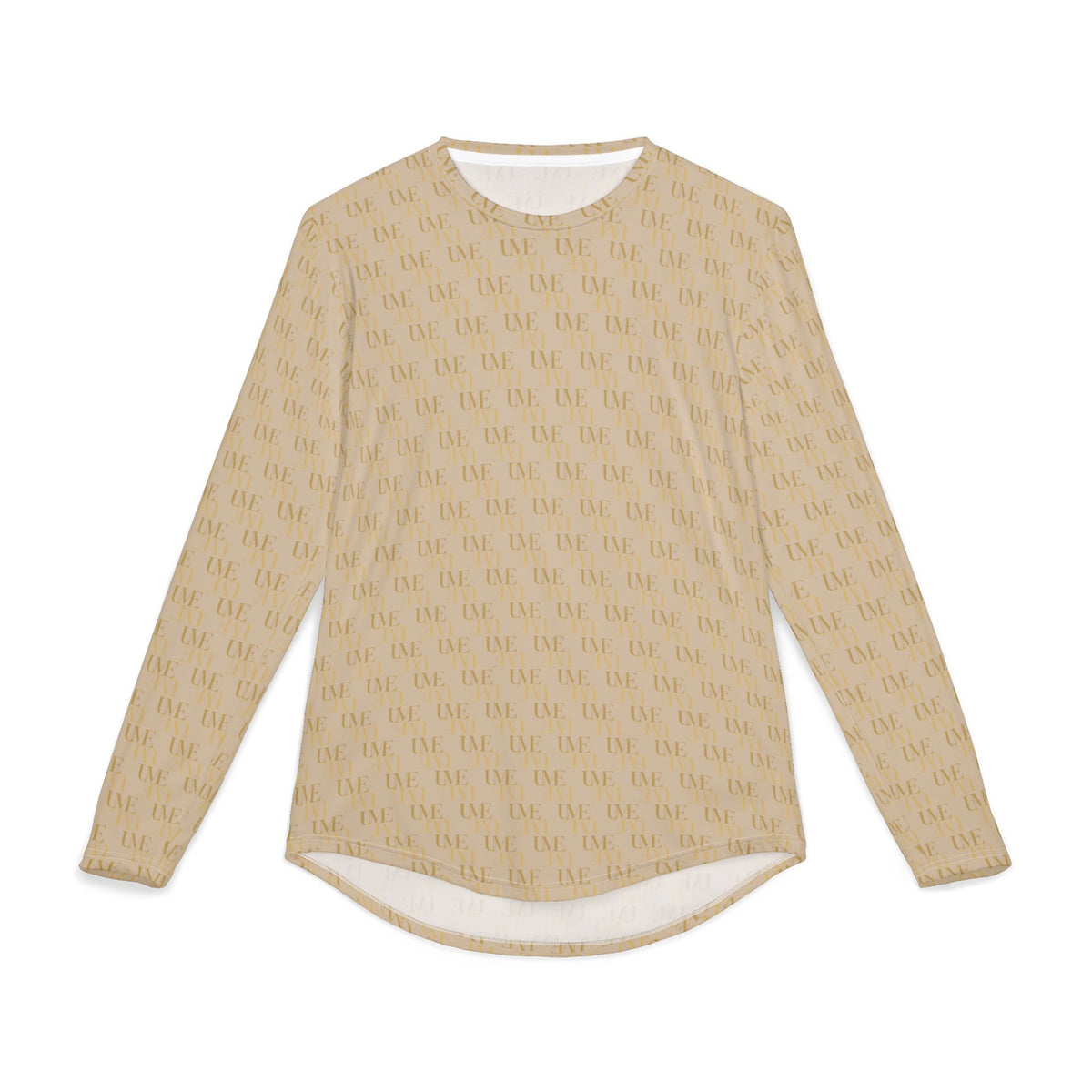 Men’s UV Protection Long Sleeve Shirt — Beige Monogram All-Over Print