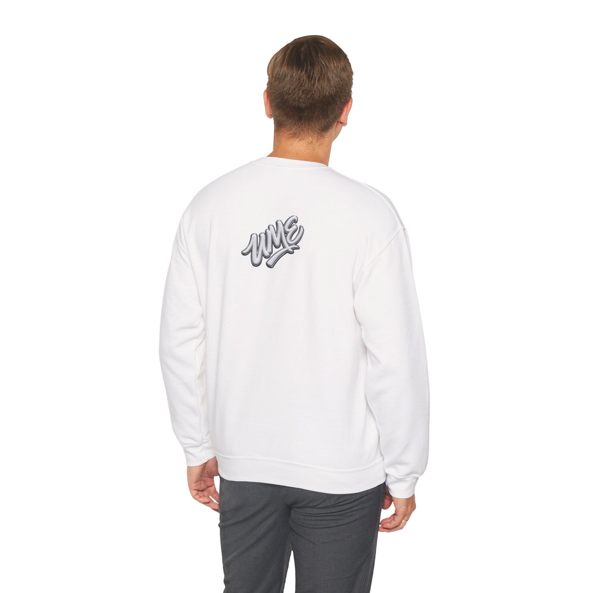 Crewneck Sweatshirt — UME White Logo All-Over Print