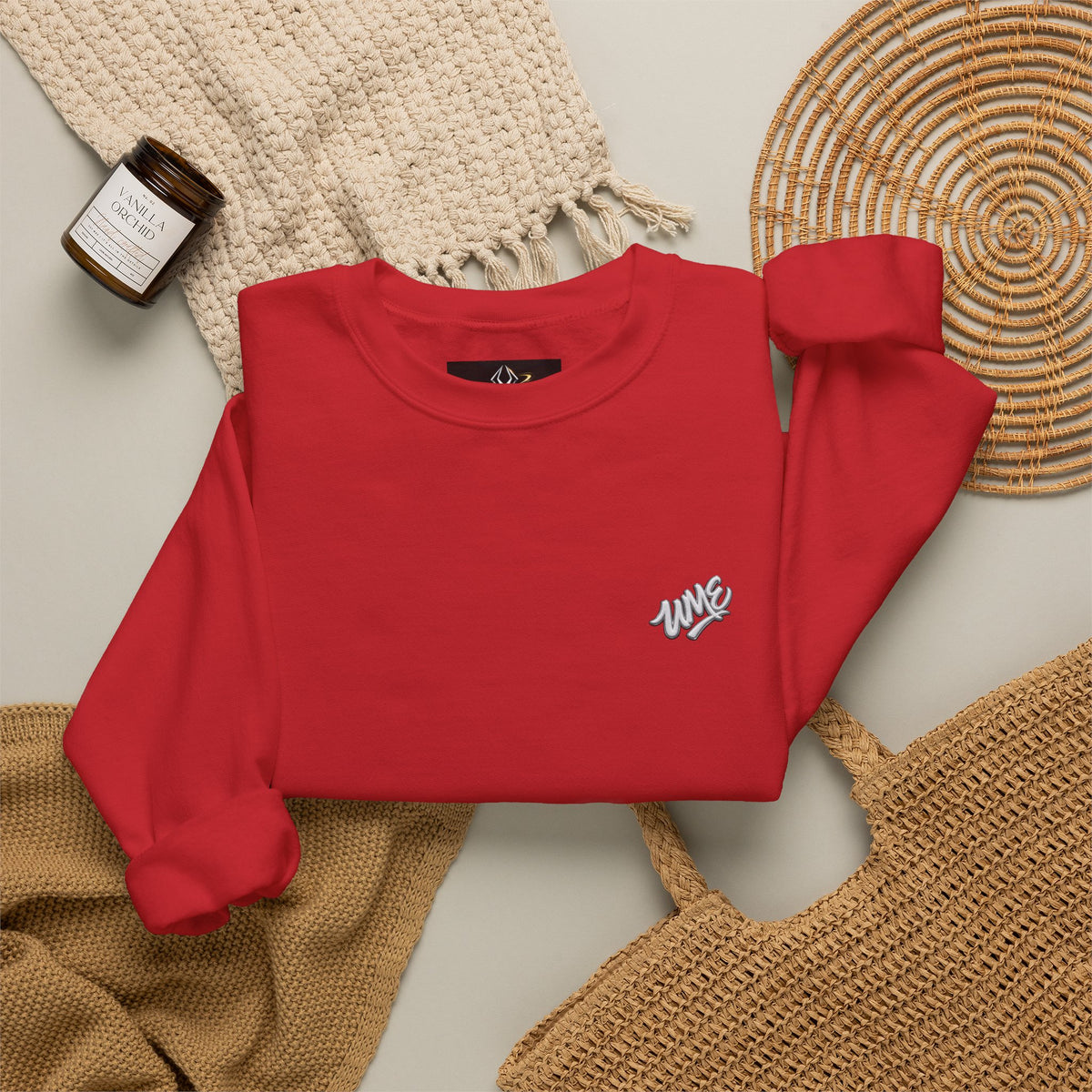 Crewneck Sweatshirt — UME White Logo All-Over Print