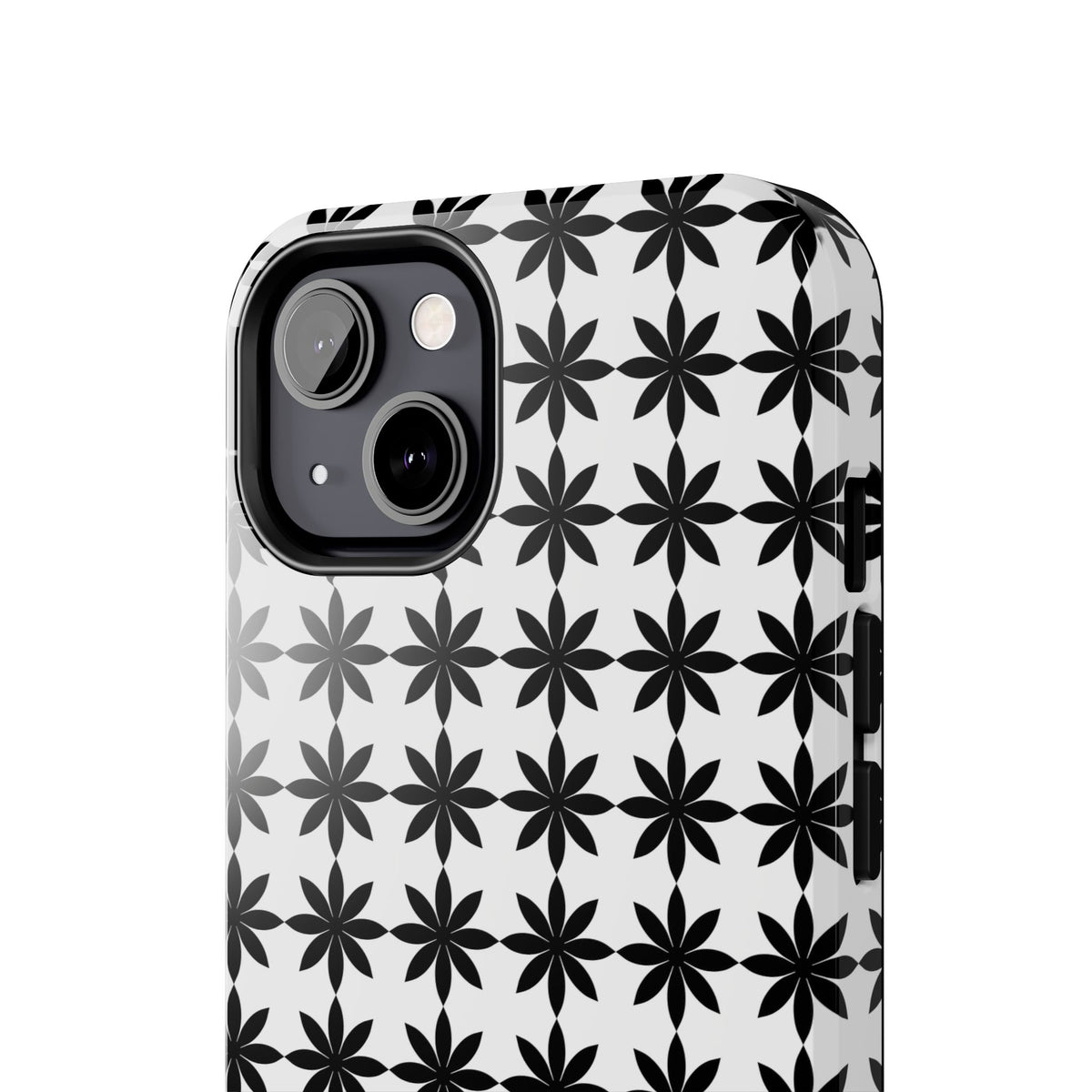 Tough Phone Case — Black & White Geometric Star Pattern