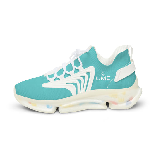 Men's Teal UME Mesh Sneakers — Bold Graphic Cloud Sole Athletic Shoe