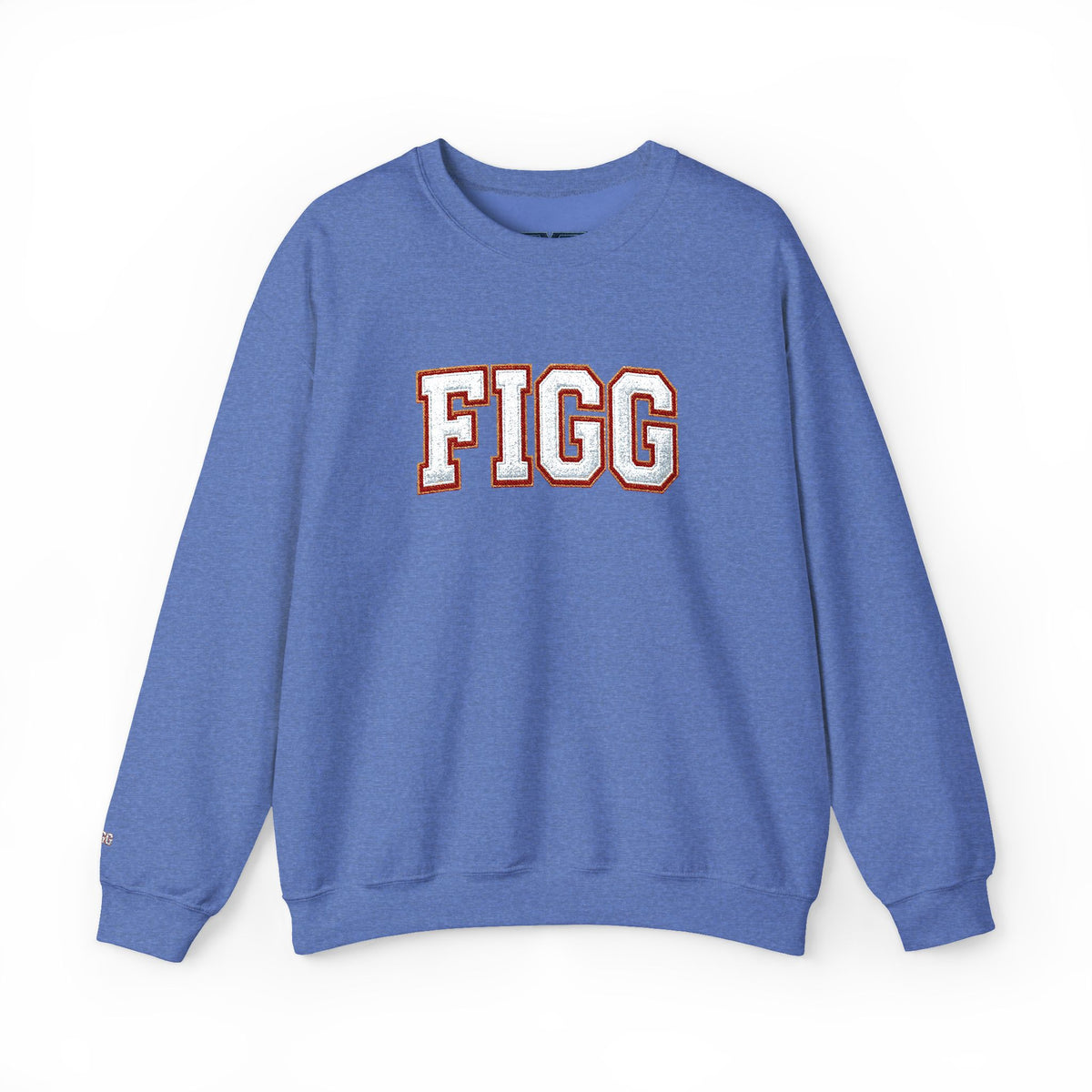 FFiGG Embroidered Collegiate Crewneck — Sport Grey, Black & More Colors
