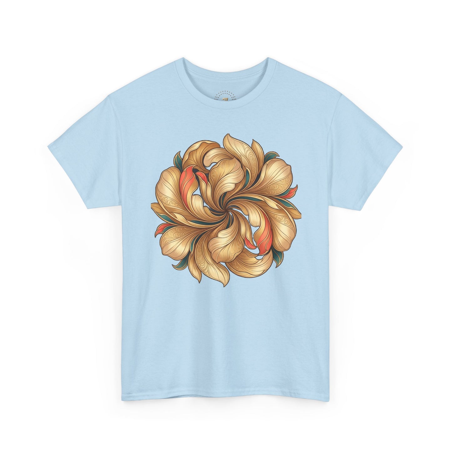 Floral Swirl Tee — Golden Petal Graphic T-Shirt