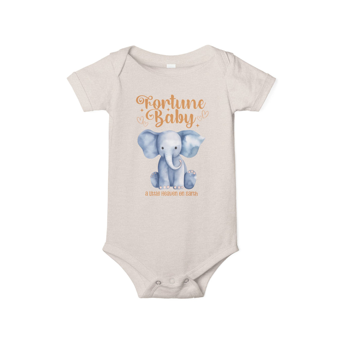 Fortune Baby Elephant Infant Onesie — Cute Blue Elephant Baby Bodysuit