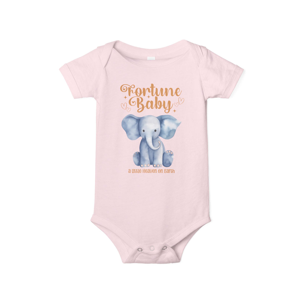 Fortune Baby Elephant Infant Onesie — Cute Blue Elephant Baby Bodysuit
