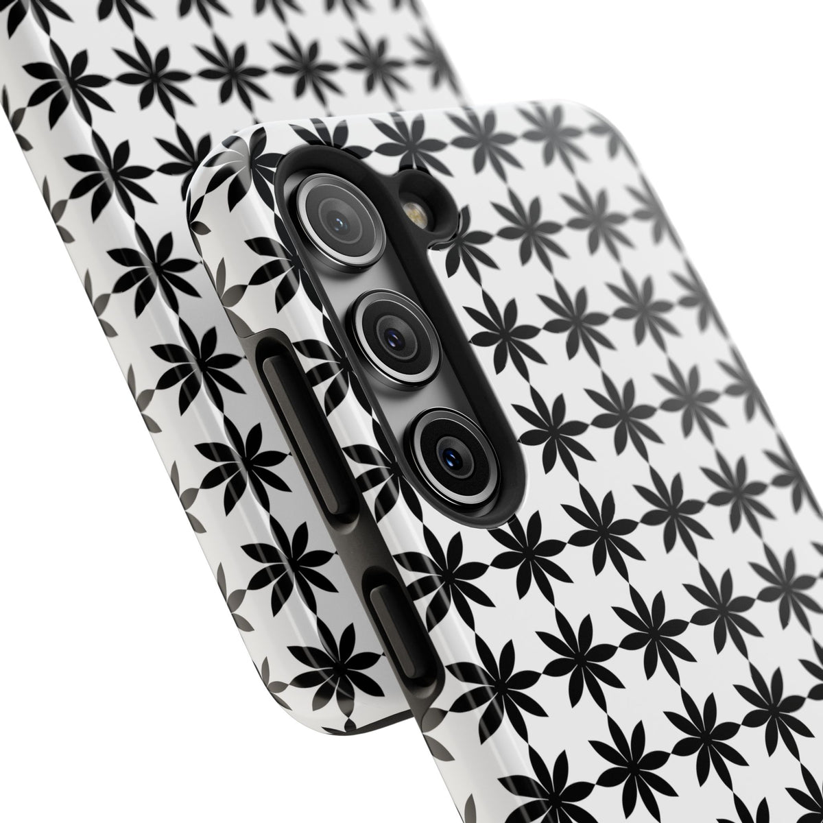 Tough Phone Case — Black & White Geometric Star Pattern