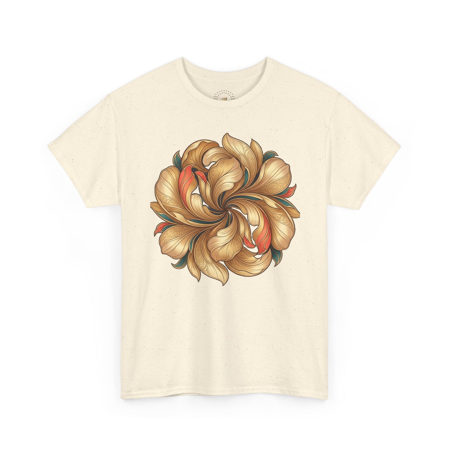 Floral Swirl Tee — Golden Petal Graphic T-Shirt