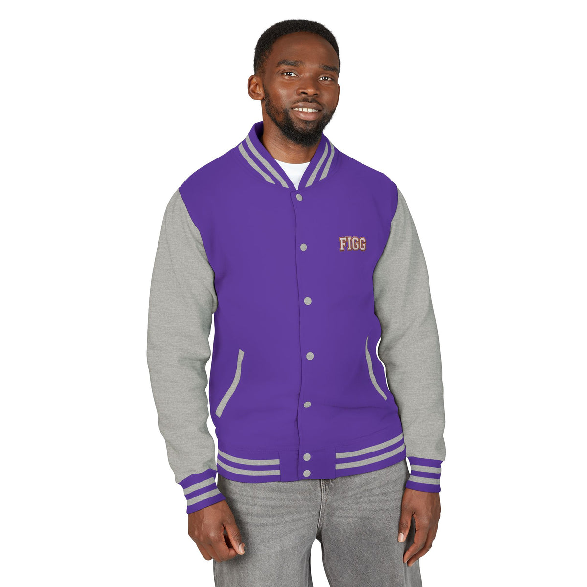 FIGG Letterman Jacket — Burgundy, Black, Navy & Bright Colors