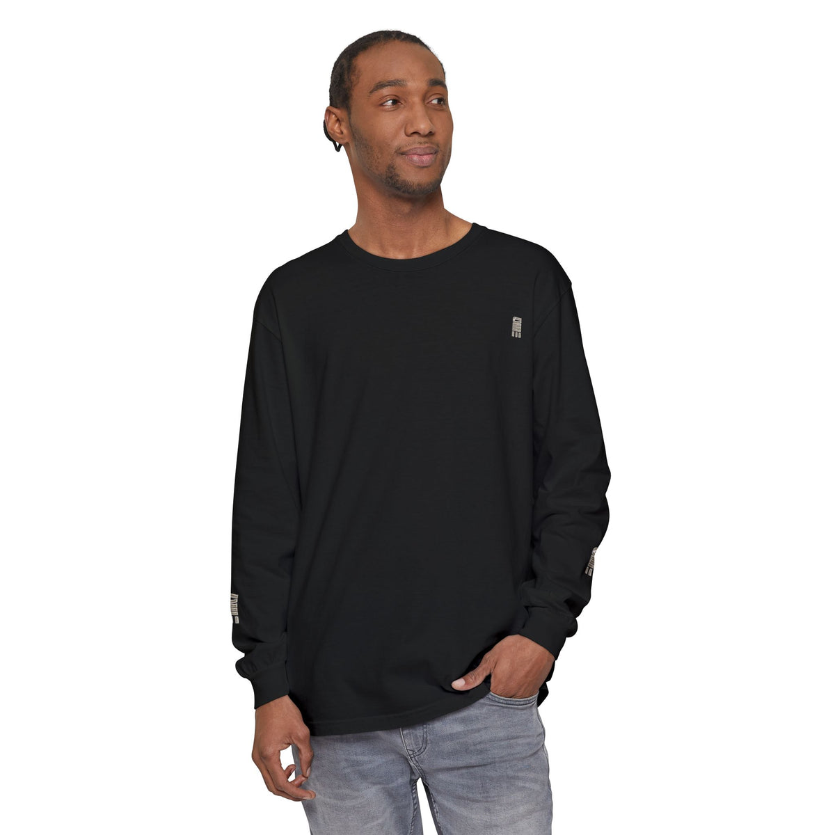 Garment-Dyed Long-Sleeve T-Shirt — Multi-Color Minimal Graphic