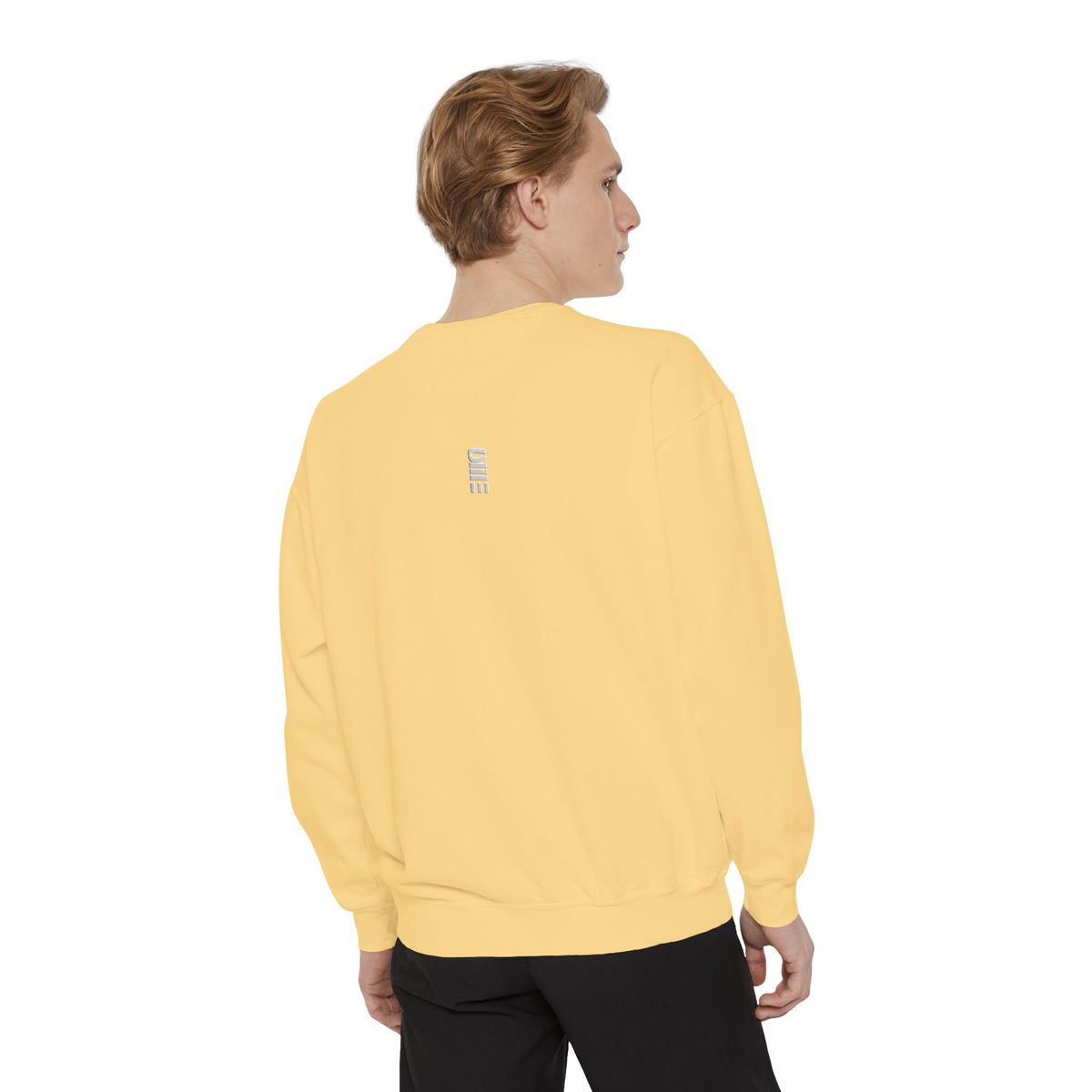 Garment-Dyed Crewneck Sweatshirt — Multi-Color Minimal Graphic