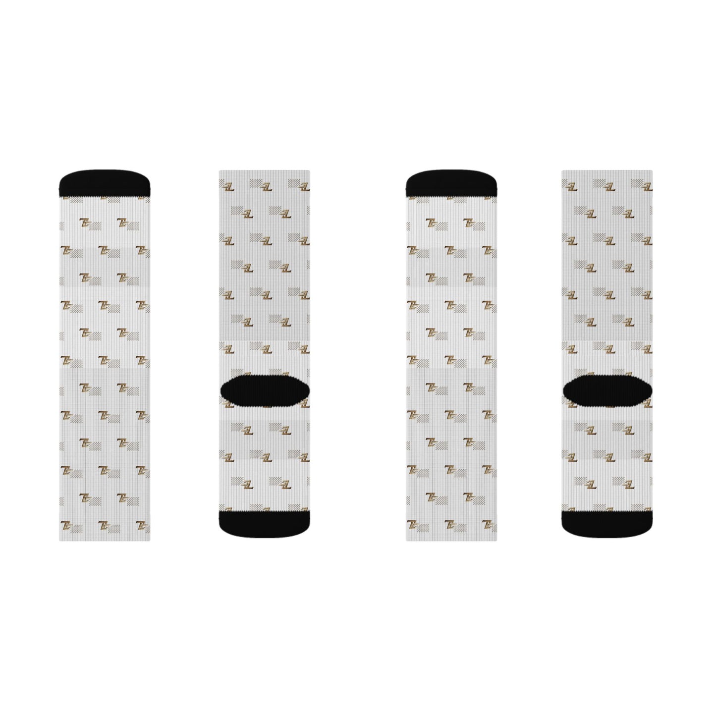 Sublimation Socks - Neutral Mini Floral Pattern Crew Socks