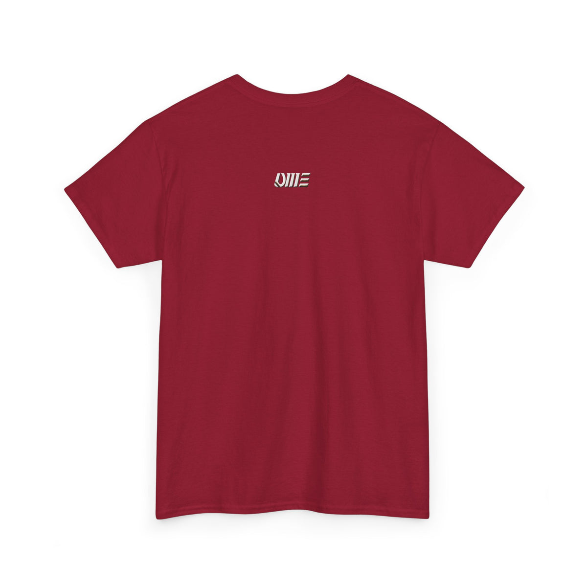 Minimalist string design Fish Tee — Small Chest Fish & Back 'OWE' Graphic