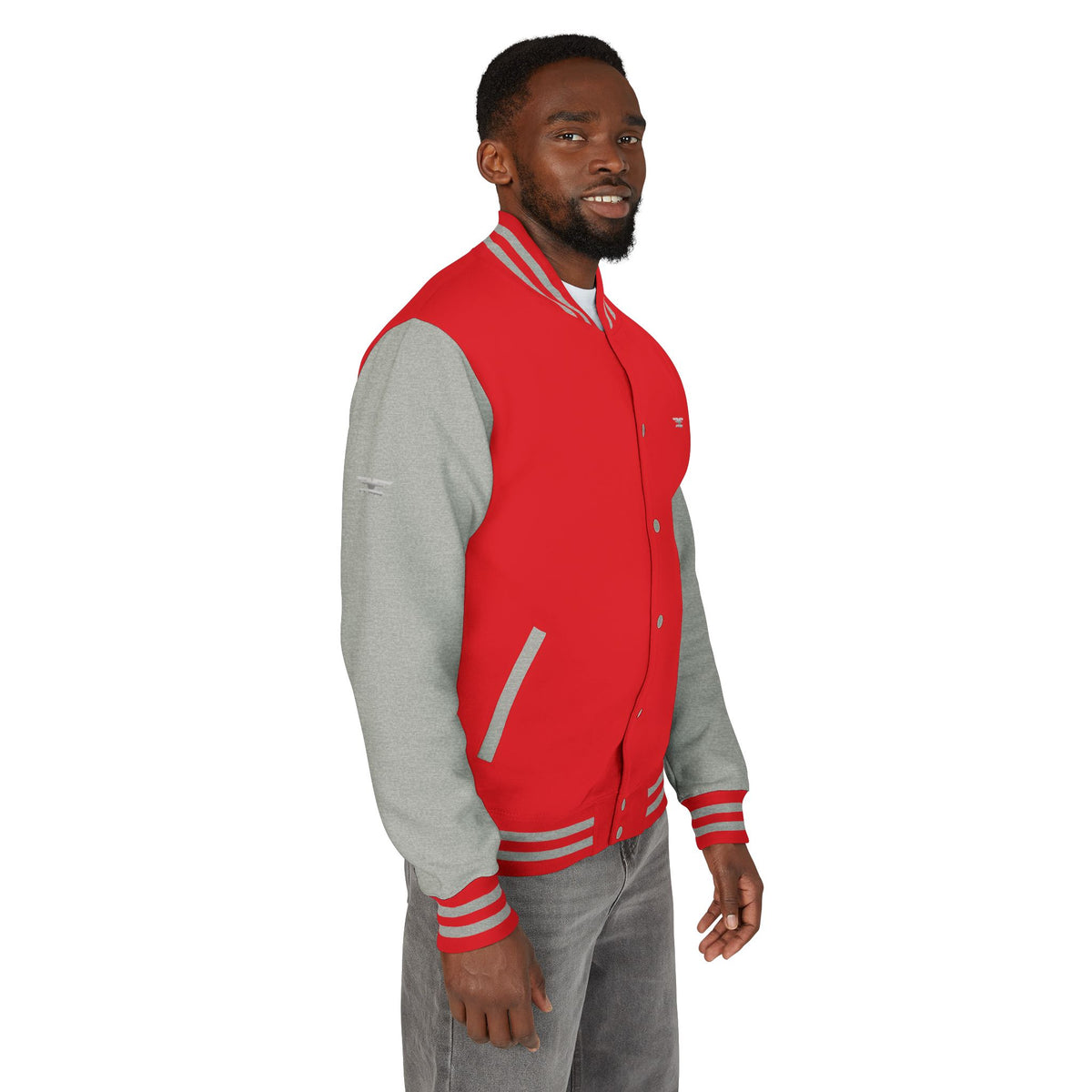 Black and White Varsity Jacket with Winged Logo
