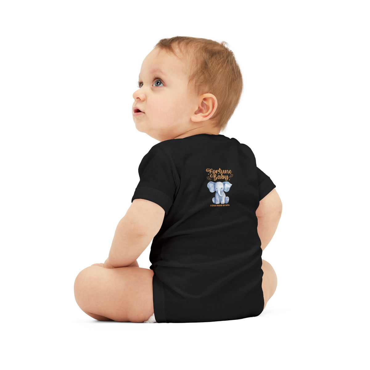 Fortune Baby Elephant Infant Onesie — Cute Blue Elephant Baby Bodysuit