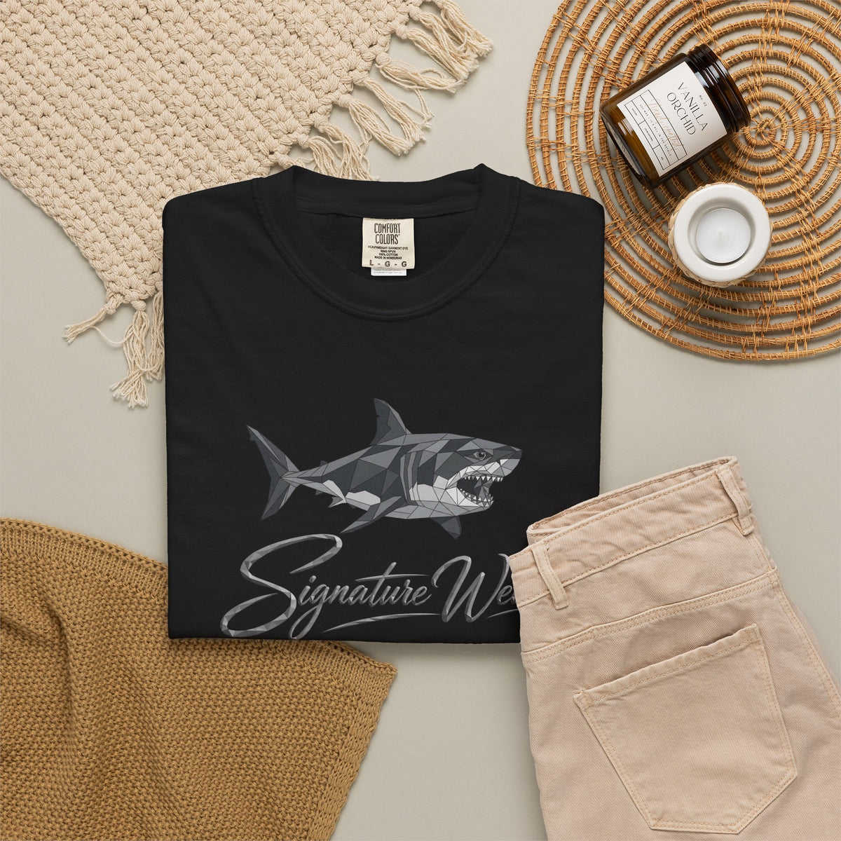 Signature Wear Shark Graphic T-Shirt — White, Black & More Colors