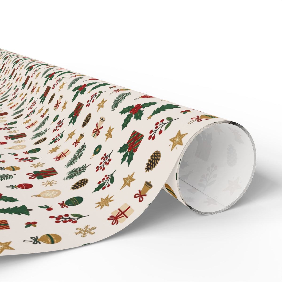 Christmas Pattern Wrapping Paper — Cream Mini Holiday Icons Gift Wrap