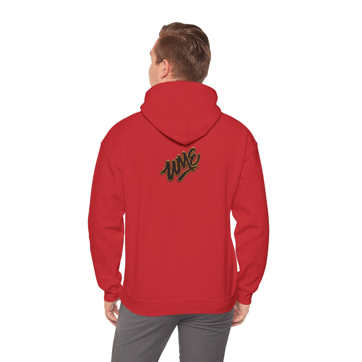 Hoodie — White UME Black Logo All-Over Print