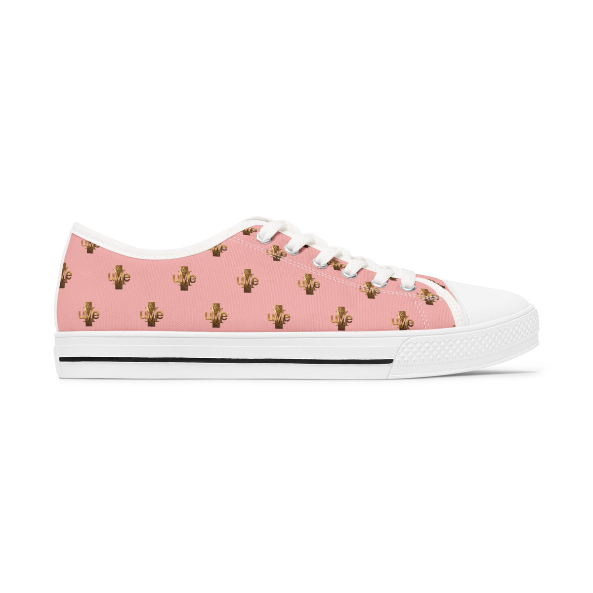 Women’s Low-Top Sneakers — Pink All-Over Print