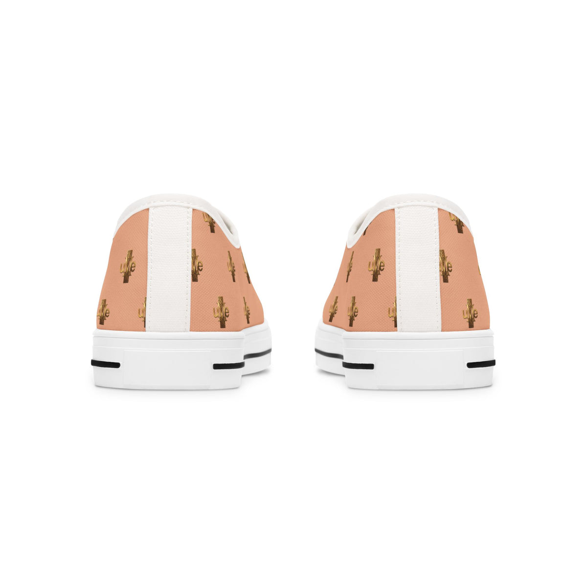 Women’s Low-Top Sneakers — Light Peach All-Over Print