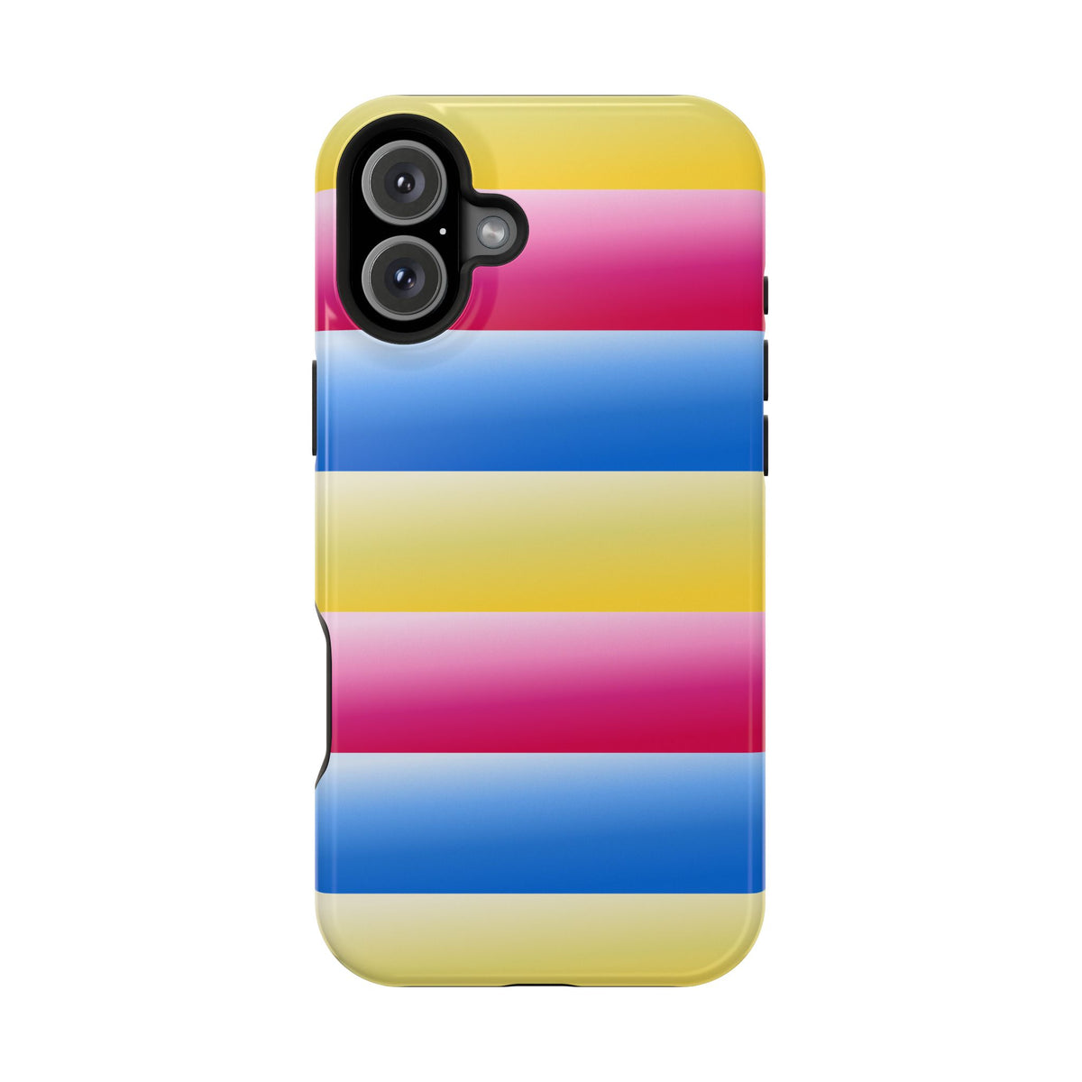 Striped Magnetic Impact-Resistant Phone Case — Colorful Pink Blue Yellow Protection