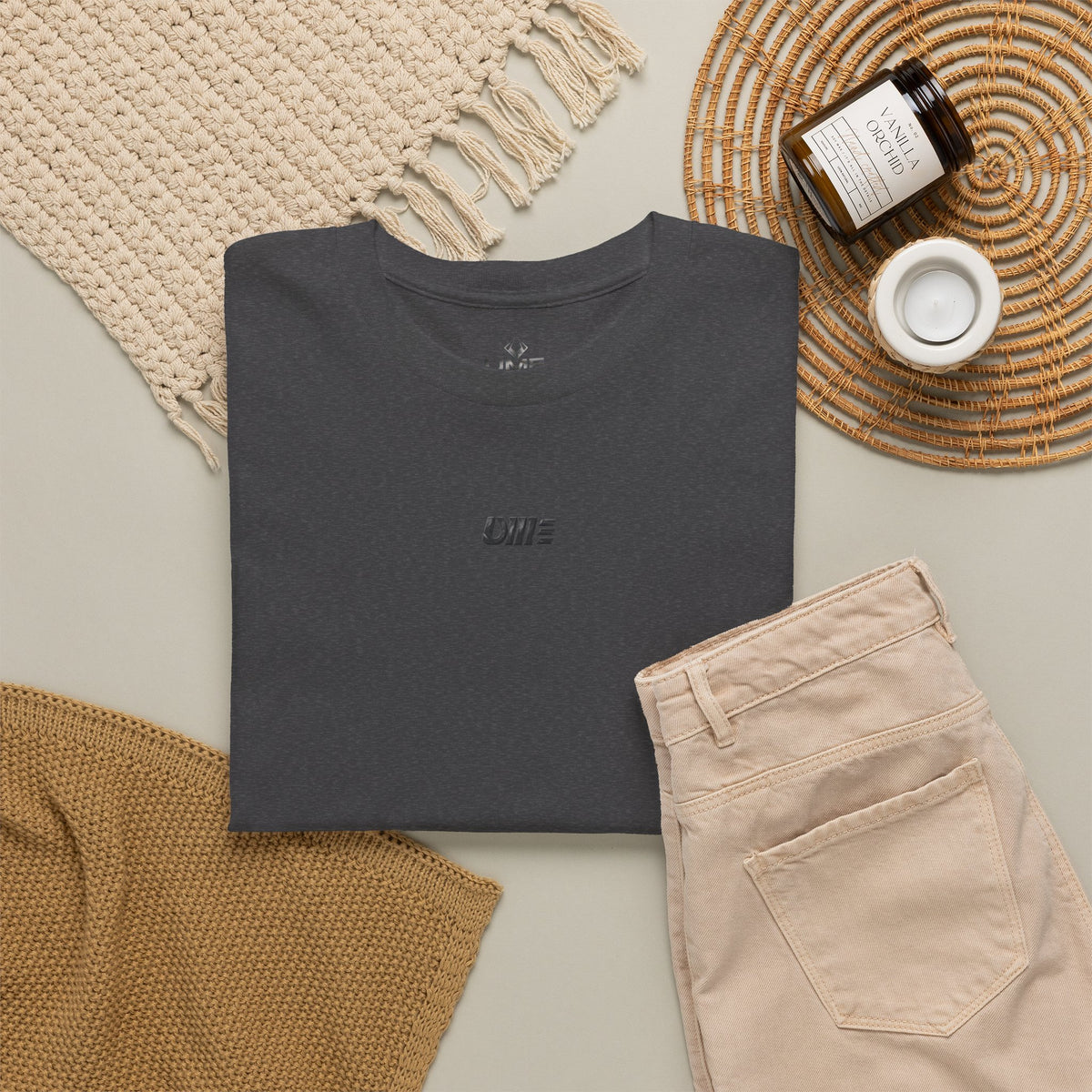 Minimalist Micro Logo Tee - White Cotton Casual Shirt