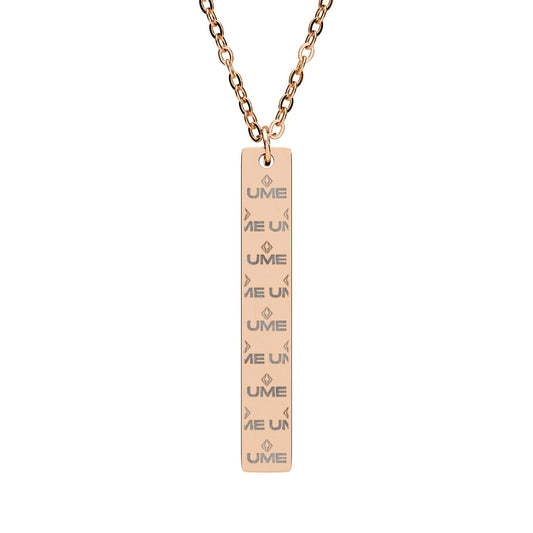 Engravable Vertical Bar Necklace — Personalized Vertical Pendant